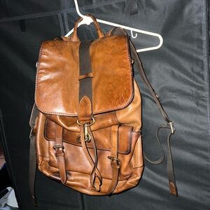 Classic Brown Leather Backpack